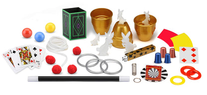 Cosmos 680350 Magic Gold Edition, 150 magic tricks of various levels, includes many magic props, magic set for kids aged 8 and up, with online tutorial videos and multilingual instructions.