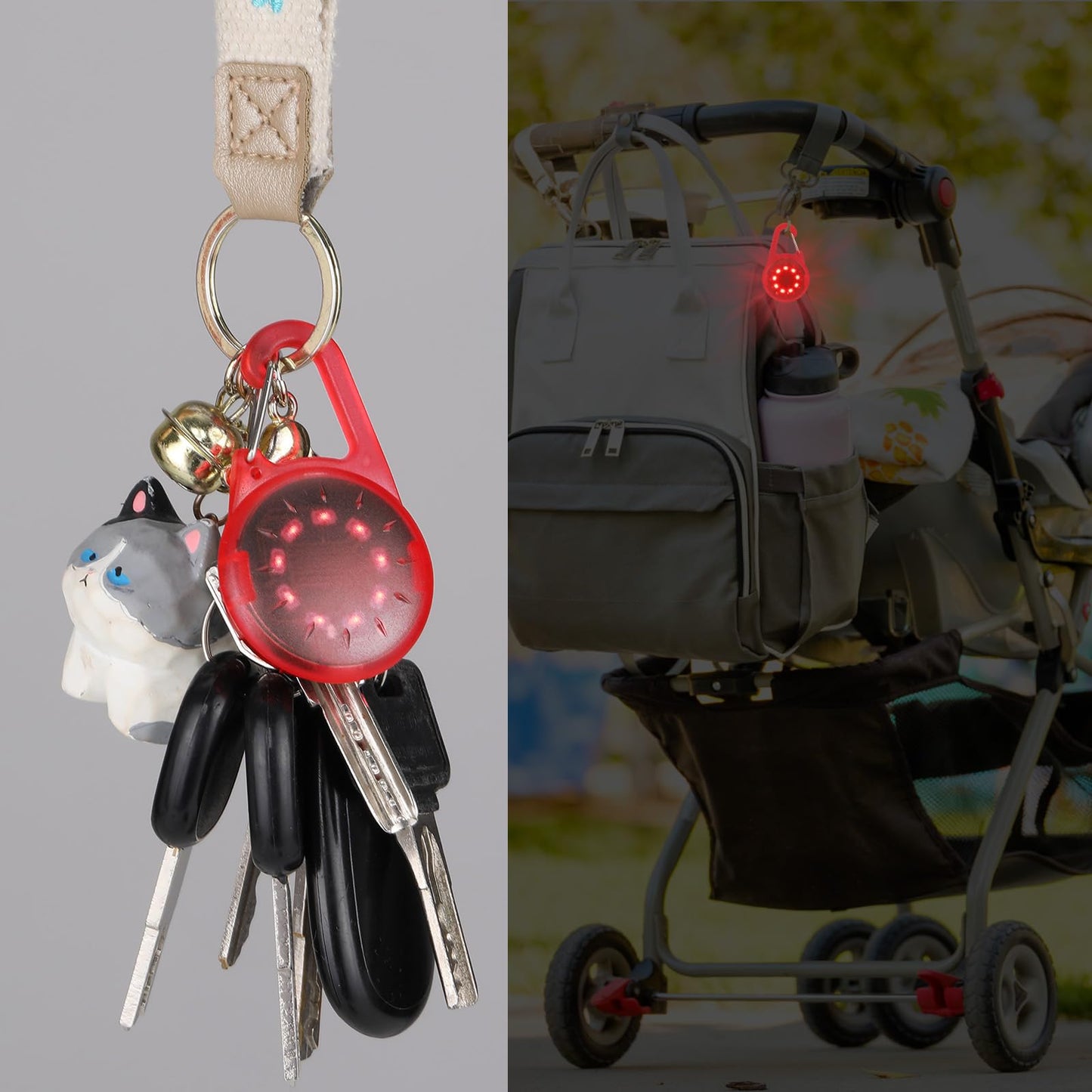 ZLCBBD blink light school bag USB rechargeable children LED safety light pendant for hiking running jogging pet backpack light up pendant dog red