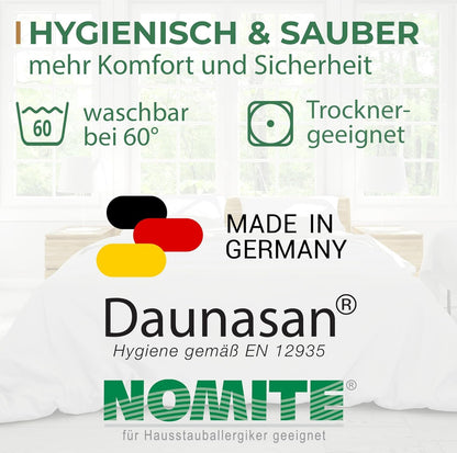 Pillow with feather filling Made in Germany - 100% feather fill - Feather pillow with cotton cover - Ökotex certified - Fill pillow for restful sleep - Pillow 40x80 2 pack