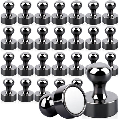 28 small magnets, strong neodymium magnets, extra strong, shiny black decorative magnets for magnetic board, strong refrigerator magnets for whiteboard, refrigerator, card, and kitchen decoration.