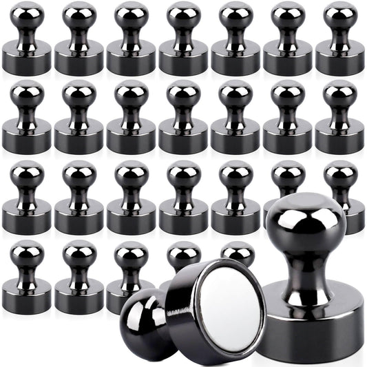 28 small magnets, strong neodymium magnets, extra strong, shiny black decorative magnets for magnetic board, strong refrigerator magnets for whiteboard, refrigerator, card, and kitchen decoration.
