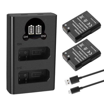 2X EN-EL14 EN-EL14a Replacement Battery Compatible with Nikon D5600 D5500 D5300 D5200 D5100 D3500 D3400 D3300 D3200 D3100 Df Coolpix P7800 P7700 P7200 P7100 P7000