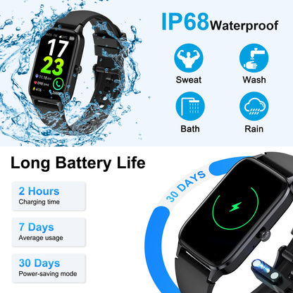 Men's Women's Smartwatch, 1.57" HD Fitness Watch with Phone Function, Waterproof Smart Watch 110+ Sport Modes, Fitness Tracker with Heart Rate Sleep Monitor Pedometer, Sports Watch for Android iOS