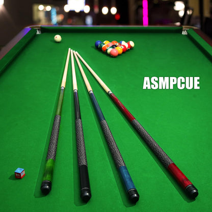 ASMPCUE Pool Cue, 58 Inch Billiard Cue Canadian Maple Wood Pool Cue 13mm Tips for Professional Pool Players, 1/2 Maple Cue Sticks for Billiard Table Sport (Green)