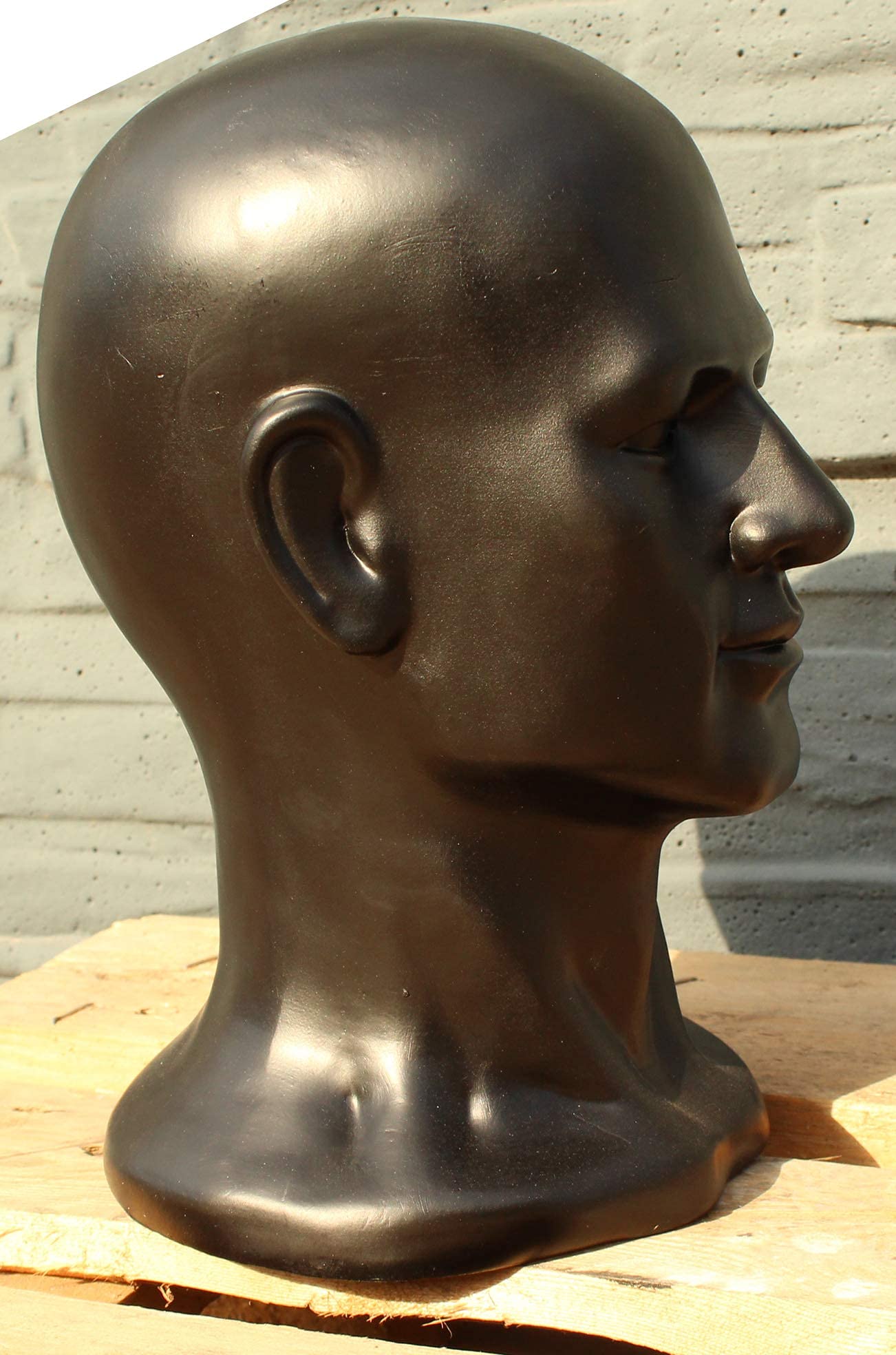 CRAZY HEADS Human Head S Display Head Black Headphone Stand Helmet Stand Hat Stand Mannequin Headset Stand