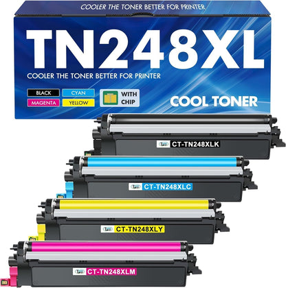 TN248 MFC-L3760CDW TN248XL TN-248XL Toner: Compatible for MFC-L3740CDW MFC-L3740CDWE TN-248 Brother DCP-L3560CDW 248 248XL DCP-L3520CDW DCP-L3520CDWE MFC-L8390CDW HL-L3240CDW HL-L3220CWE TN-248CMYK