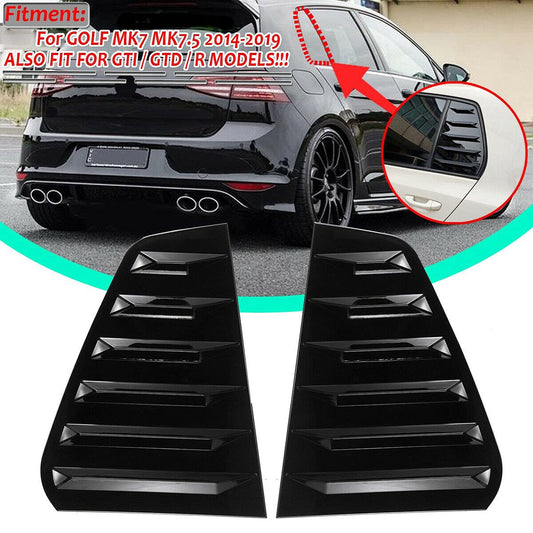 Active window blinds for rear Golf 7 R 7 7.5 2013-2020 Racing style window blinds Ventilation cover Black
