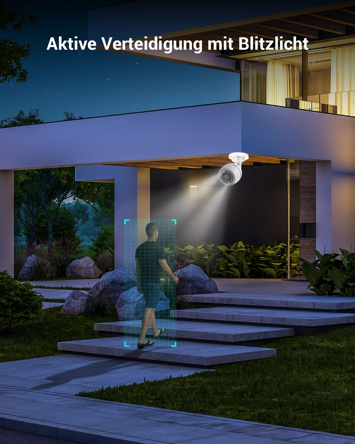 EZVIZ 1080P FHD WiFi Camera, Outdoor Security Camera with Color Night Vision, Motion Detection, Active Defense with Light, IP67 Waterproof, Compatible with Alexa, Google Home, C3TN Color