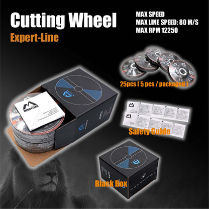 Merryland Cutting Disc 125 Metal Steel Stainless Steel for Angle Grinder, 125 X 3.0 mm Flex Disc Offset 25 Pieces, Expert Line E21083042