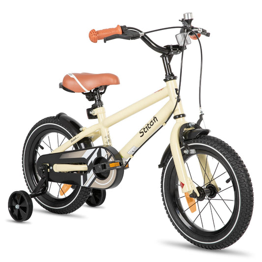 STITCH 16-inch kids bike for 5-7 year old boys, 16-inch bike for boys with training wheels, Beige