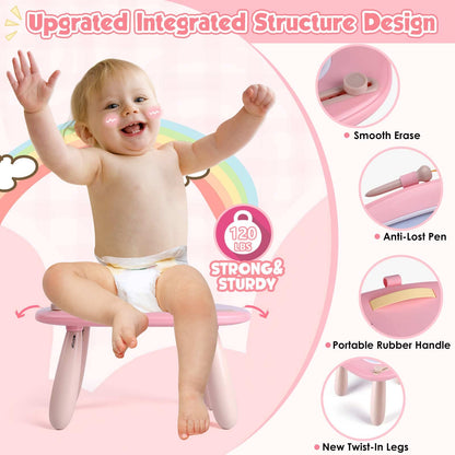 Smasiagon Magnetic Drawing Board for Kids, Colorful Erasable Magnet Drawing Board with Legs for Toddler Toy from 1 2 3 Years Girls Gift (Light Pink)