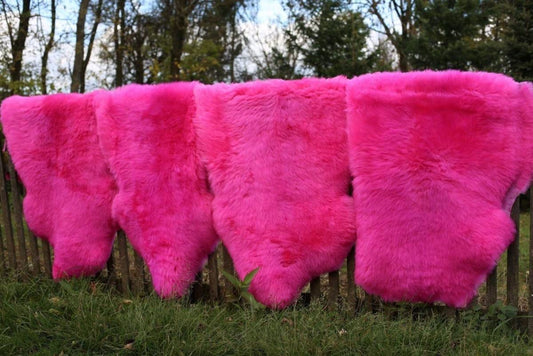 Hollert lambskin Merino pink cozy fluffy sheepskin washable genuine fur runner carpet for living room nursery bedroom size 100-110