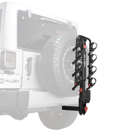 Allen Sports Premier 4-Bike Rack for 2-Inch Hitch with Spare Tire, Model 400QR, Black