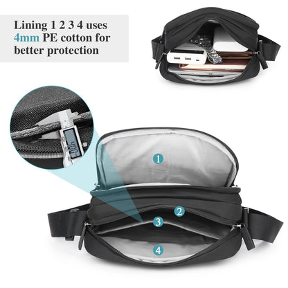 BAIGIO Men's Shoulder Bag for Tablet iPad up to 11 inches, Crossbody Bag for Men for Work Travel Everyday Life, Waterproof.