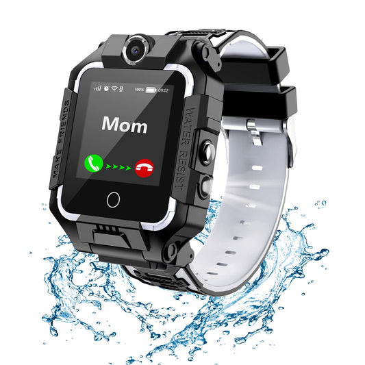 Children's GPS tracker smartwatch for boys and girls, 4G video & phone call with 360° rotation, kid's GPS watch for 4-12 years old, perfect for Christmas & birthday gifts (T10 black)