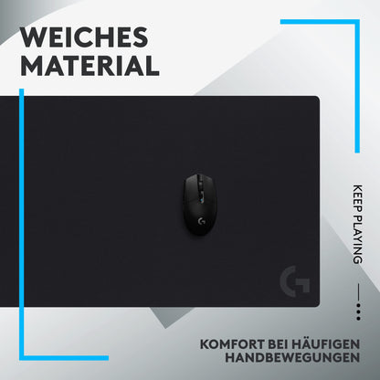 Logitech G G840 Extra Large Gaming Mouse Pad, optimized for gaming sensors, moderate surface friction, non-slip mouse pad, Mac and PC gaming accessory, 900 x 400 x 3 mm.