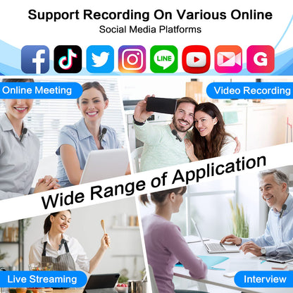 OSA Lavalier Microphone, Wireless Mini Microphone for Camera/Computer/Laptop/MacBook/Phone with Power Display, Dual wireless lavalier microphone with built-in noise reduction chip.