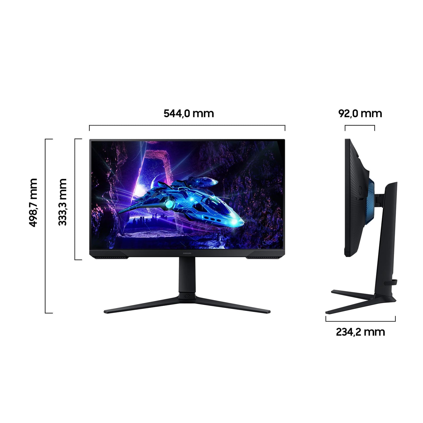 Samsung Odyssey G30D Full HD Gaming Monitor, 24 inches, VA panel screen, 1920 x 1080 pixels, 180 Hz refresh rate, 1 ms response time (MPRT), AMD FreeSync, HDR10, LS24DG300EUXEN