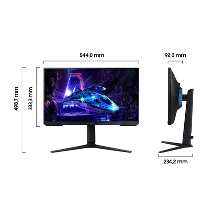 Samsung Odyssey G30D Full HD Gaming Monitor, 24 inches, VA panel screen, 1920 x 1080 pixels, 180 Hz refresh rate, 1 ms response time (MPRT), AMD FreeSync, HDR10, LS24DG300EUXEN