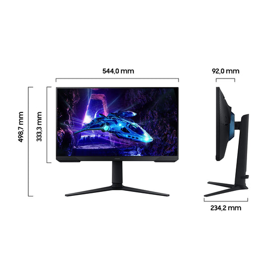 Samsung Odyssey G30D Full HD Gaming Monitor, 24 inches, VA panel screen, 1920 x 1080 pixels, 180 Hz refresh rate, 1 ms response time (MPRT), AMD FreeSync, HDR10, LS24DG300EUXEN