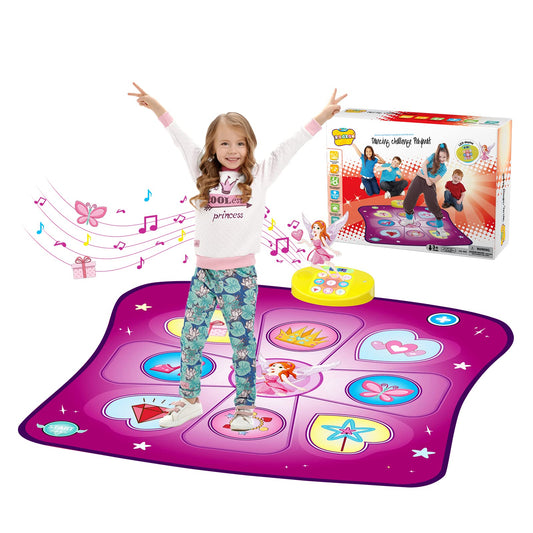 Rodzon Dance Mat Kids Toy Gifts for Girls Boys Age 3 4 5 6 7 8 Years Music Mat Challenge Modes LED Integrated Music Christmas Birthday Kids Toys AML9886 (Purple)