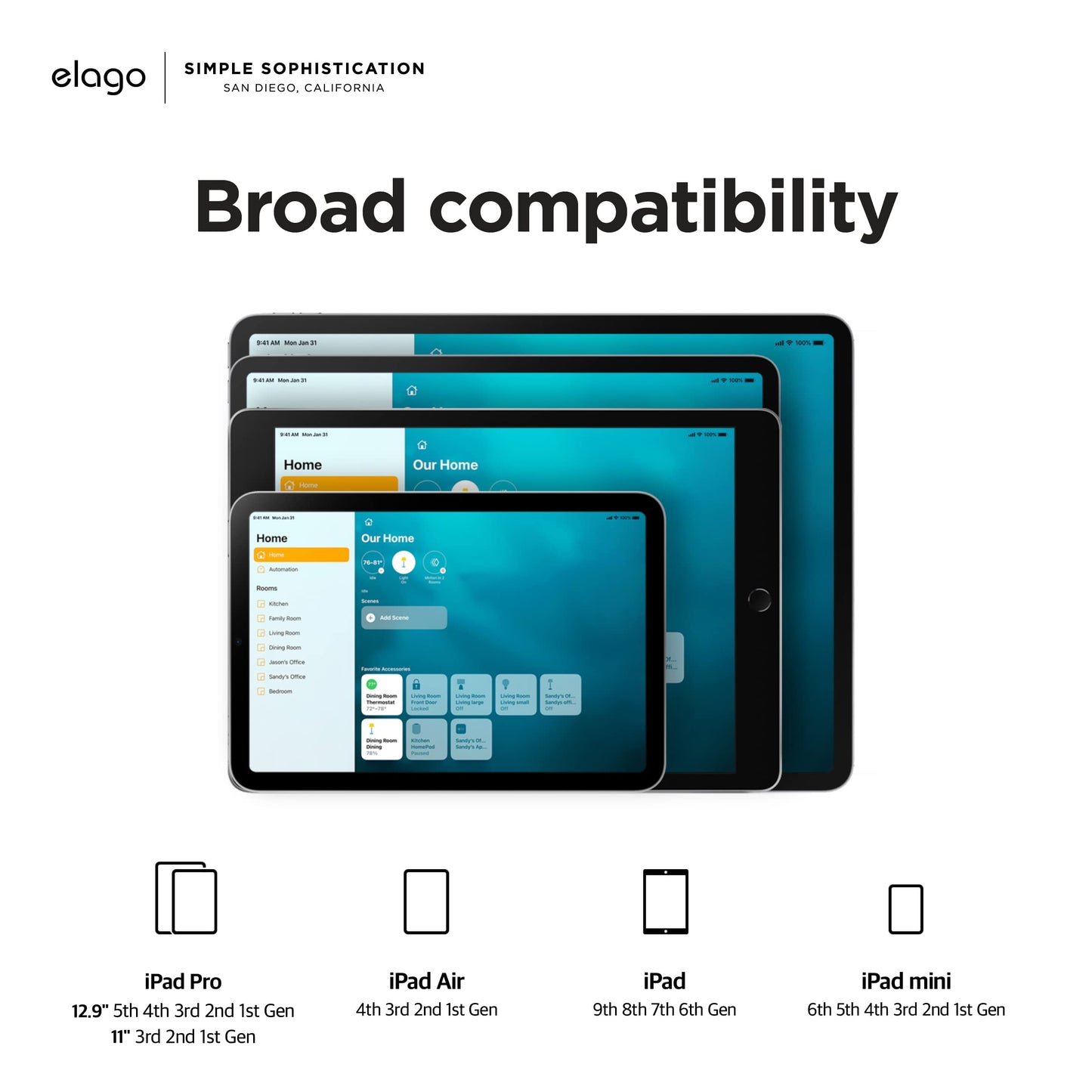 elago Home Hub Mount Tablet Wall Mount Compatible with Apple iPad, iPad Air/Pro, Samsung Galaxy Tab, most tablets – Easy to Mount, Scratch-Resistant Silicone, Cable Management Included (Black)