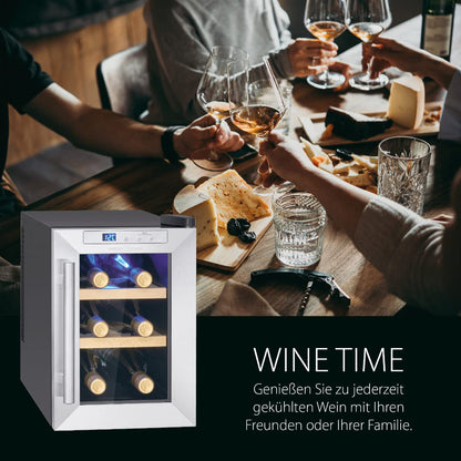ProfiCook wine cooler | 6 bottles | beverage cooler | UV-resistant glass door | wine cooler | LED lighting | 3 storage levels - 2 of which are removable | 11-18°C | PC-WK 1231