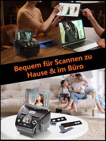 Rollei PDF S 240 SE Multiscanner for photos slides and film negatives 35mm 135, 3R/4R/5R photo and business card digitizer device with color monitor, photo scanner slides negatives digitizing.