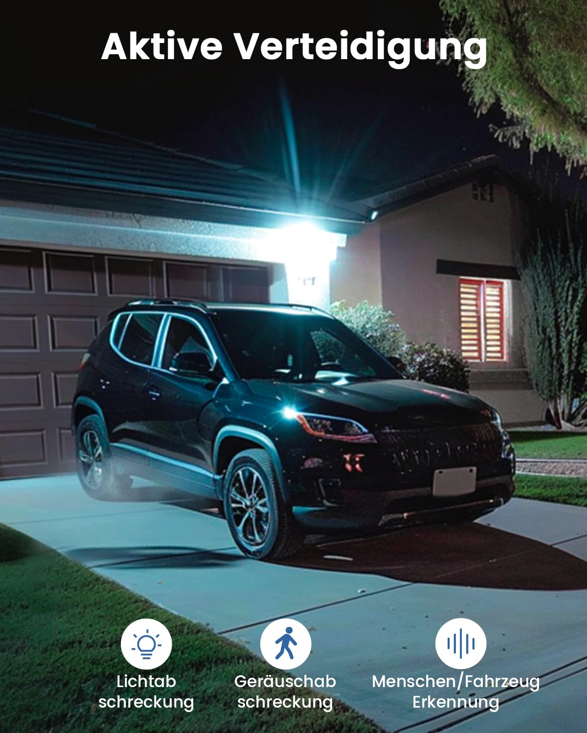 AOSU 3K Outdoor Battery Solar Surveillance Camera, 5MP Wireless WiFi Outdoor Security Camera, 360° Panoramic PTZ, Auto Tracking, Night Vision, 2 Pack.