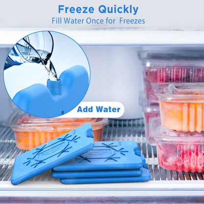 OUTXE 8-pack Ice Packs for lunch, cooler bag, and small cooler - Ice packs for cooler bag - Extra Thin & Long Cooling Performance on the go