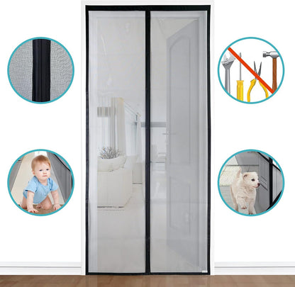 Apalus VP Magnetic Screen Door, Insect Screen for Balcony Door 90x200 cm, 2x more durable than the Apalus Classic, Cat claw resistant, Stronger magnets, 3.8 cm wide Velcro, Not adjustable.