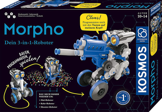 KOSMOS 620837 Morpho - The 3-in-1 Robot, Toy, Experiment Kit, Build, Program, Step-by-Step Guide, for ages 10-14
