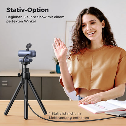 UGREEN Webcam 2K, USB A webcam with microphone, PC camera, fixed focus, 80° field of view, camera with privacy cover, automatic light correction, stereo sound, plug & play, PC camera for Windows/MacOS/Zoom/Skype.