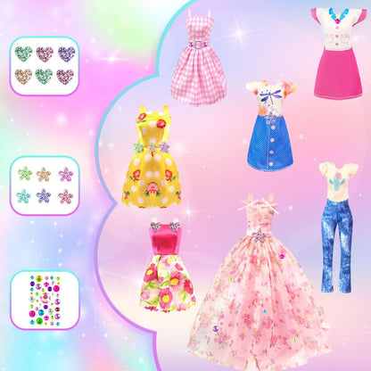 75 pieces of clothing for dolls wardrobe Clothes Jewelry Accessories for 11.5 inch doll Girl doll Dresses with wedding gown Tops Pants Shoes Hangers Bags Gift Toy for girls