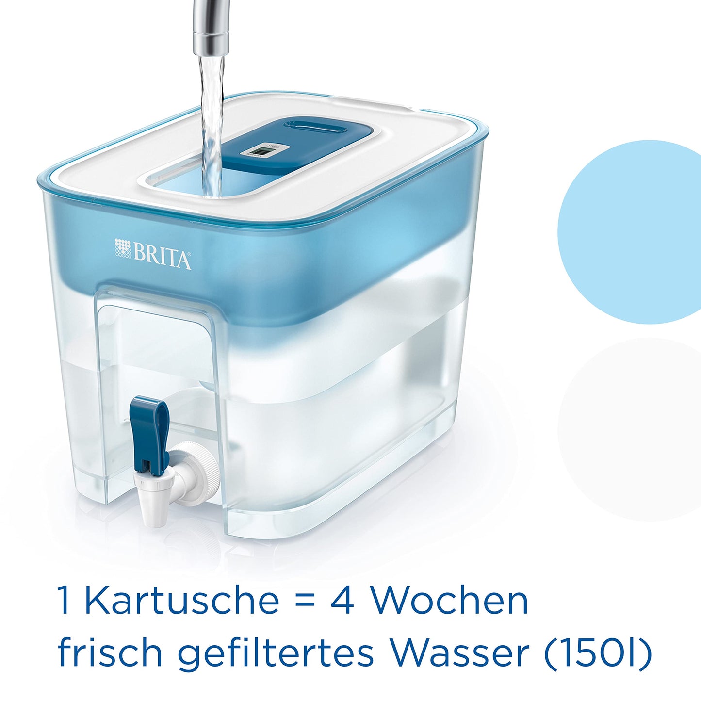BRITA Flow Water Filter XXL (8.2l) with 1x MAXTRA PRO All-in-1 Cartridge - Refrigerator Drink Dispenser with Tap & Large Capacity - Reduction of limescale, chlorine, lead & copper in drinking water.