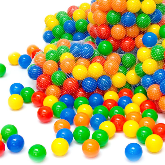 Littletom 1000 balls for ball pit - Plastic balls kids play balls - Baby ball for grasping - Plastic balls for ball pit bouncy castle ball pool - Baby ball toy set for trampoline play tent playpen