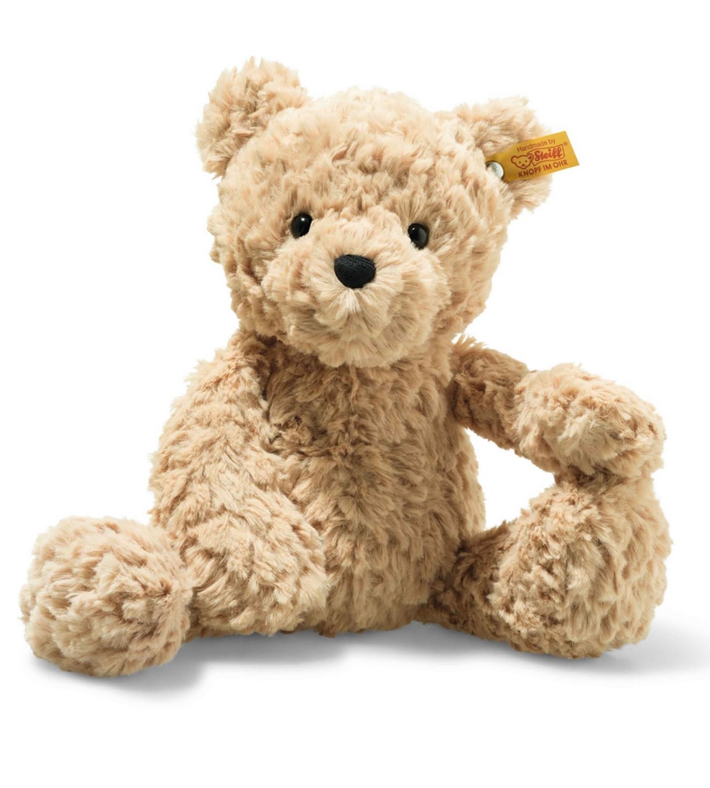 Steiff cuddly toy Jimmy teddy bear, Cute stuffed animal with plastic eyes, Children, boys & girls, Friends, Plush toy 30 cm, Light brown, 113505