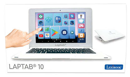 Lexibook, LAPTAB® 10 laptop with touchscreen, for the whole family, educational and gaming content, runs on Android™, child lock feature, ultra-thin and light, LT10FR.