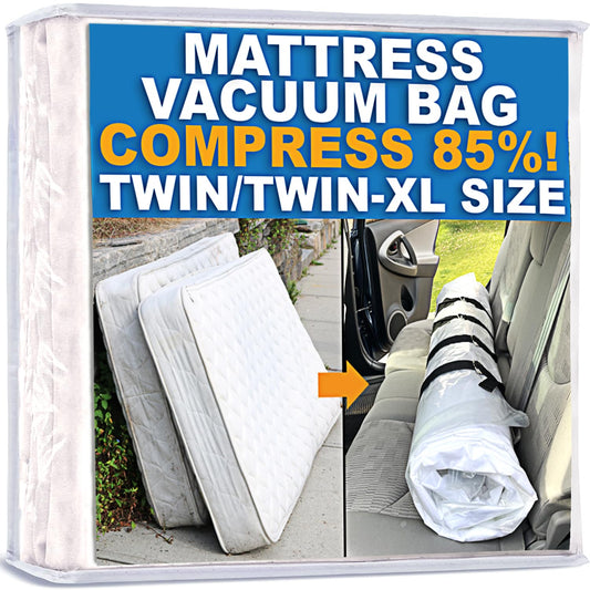 Homie Mattress Vacuum Bag, sealable bag for memory foam or innerspring mattresses, compression and storage for moving and returns (Twin/Twin-XL)