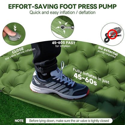 Self-inflating sleeping pad camping air mattress 200 * 68CM Ultra-light camping mat with pillow Portable air cell mat Waterproof sleeping mat for outdoor, hiking, tent, beach