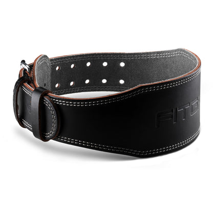 Fitgriff® Classic Weightlifting Belt - 100% Leather - for Men and Women - Belt for Bodybuilding, Strength Training, Weightlifting - Classic Leather Weightlifting Belt (Black, 4 inch, M)