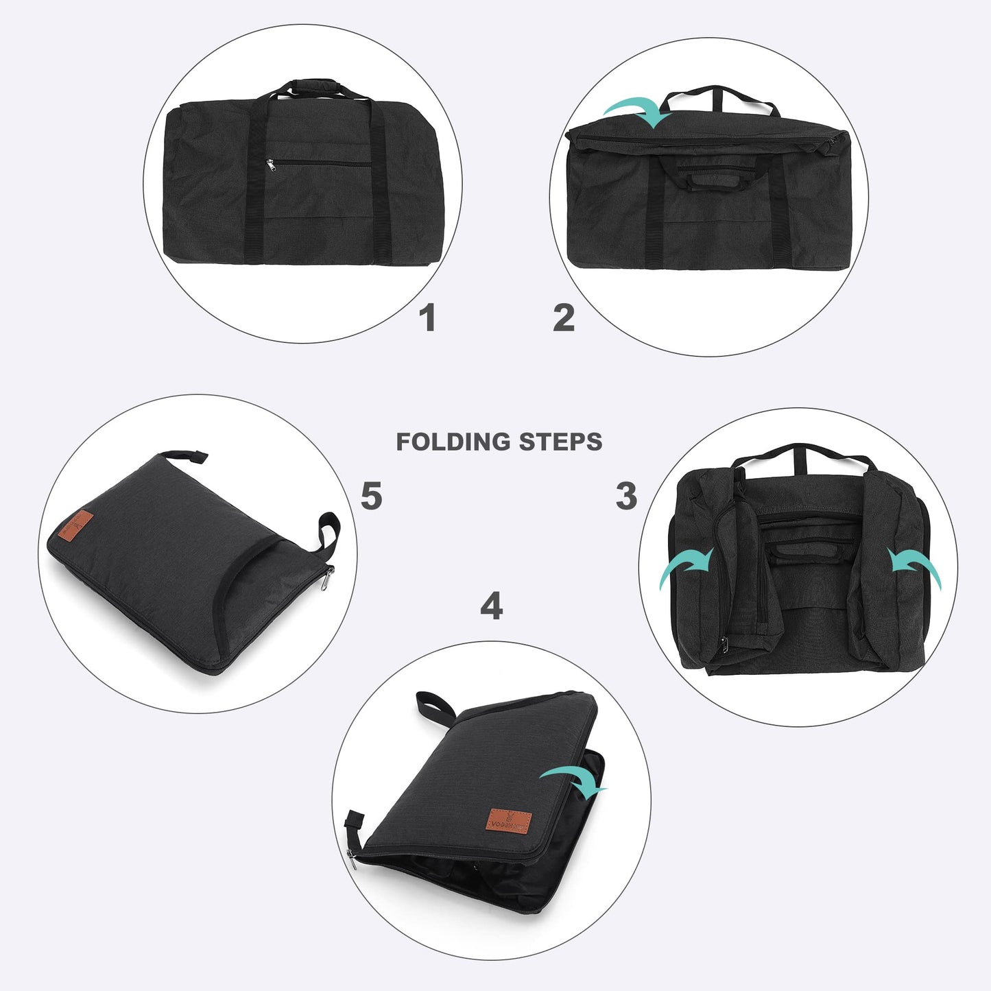 Vogsnow Travel Bag Large Foldable 100L, Weekender Overnight Bag Duffel Waterproof Sports Bag with Shoe Compartment for Men and Women