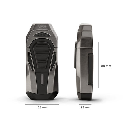 Colibri Boss Triple Jet Flame Lighter | Integrated Cigar Cutter | Lighter for Cigars | Elegant Gift Box | Two-Year Warranty | Butane Not Included
