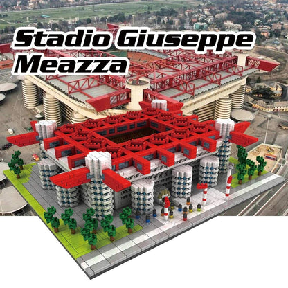 Atomic Building Giuseppe Meazza Stadium - San Siro Stadium in Milan - model for assembly with Nanoblocks - over 3800 pieces.