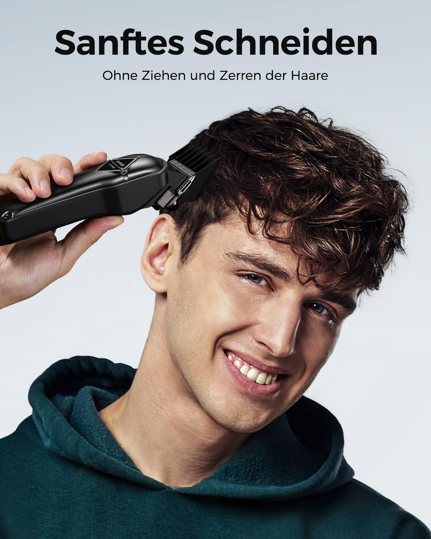 GLAKER hair clipper for men + hair clipper kit, cordless barber professional hair clipper hair cutting set beard trimmer for men women children, fading clippers with 13 guards.