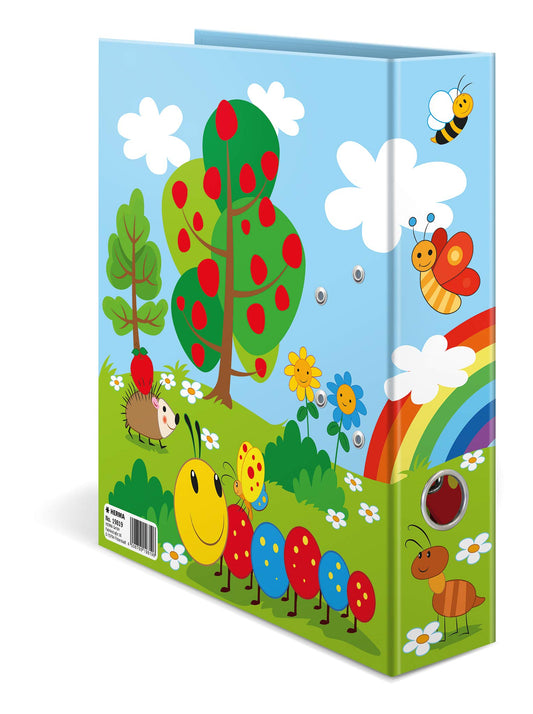 HERMA A4 Kids Birthday Set, 10 pieces, 7 cm wide, ring binder with kindergarten theme, colorful file folder with inner print for boys, girls, and kids.
