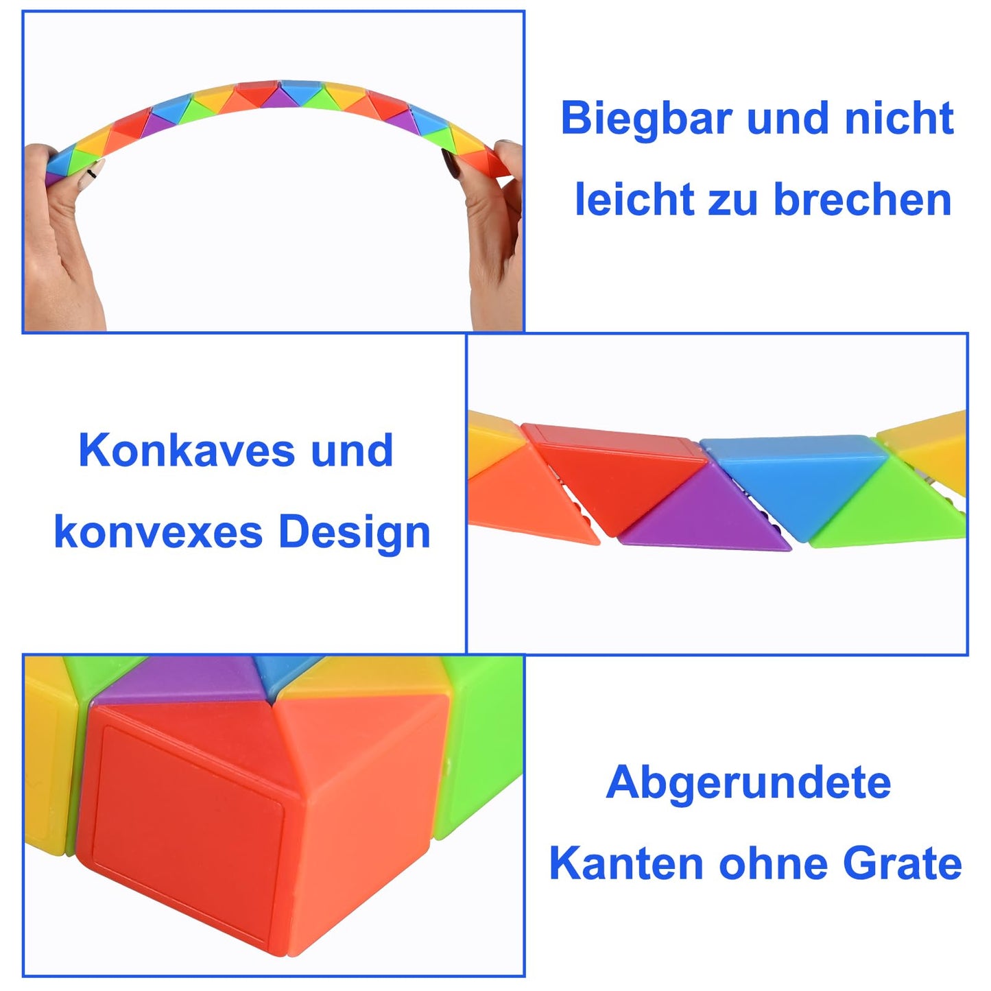 GOLDGE 24 pieces 24 blocks Magic Snake Small gifts for kids, cube puzzle magic snake as party favors children's birthday 5 6 7 8 9 10 years, children's birthday party favors and giveaways
