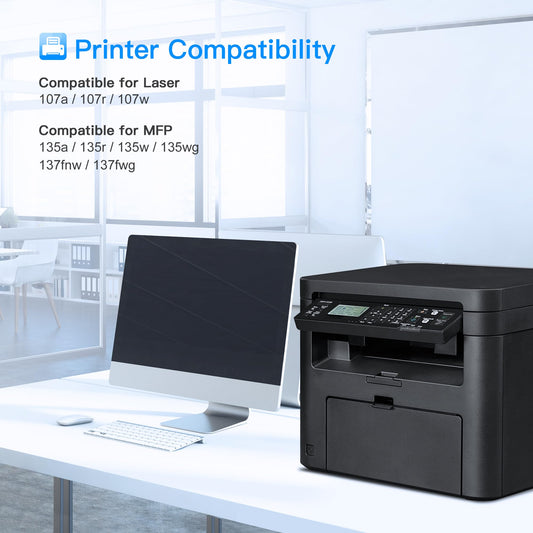LxTek 106A Compatible Toner Cartridge Replacement for HP 106A Toner compatible with HP Laser 107a 107r 107w MFP 135a 135r 135w 135wg 137fnw 137fwg (Black)