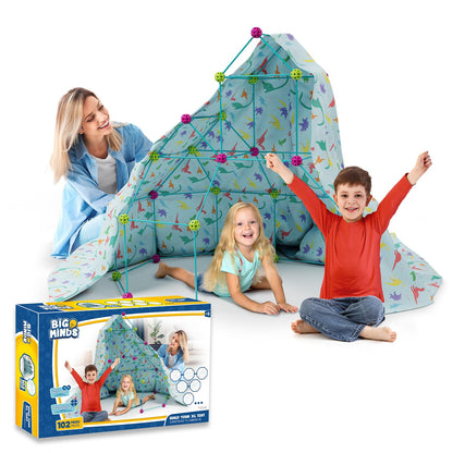 Build a cave kids XL | Outdoor games for kids | Construction toy 102 pieces | Kids tent indoor STEM | Outdoor toys | Toys for 6 years old boys