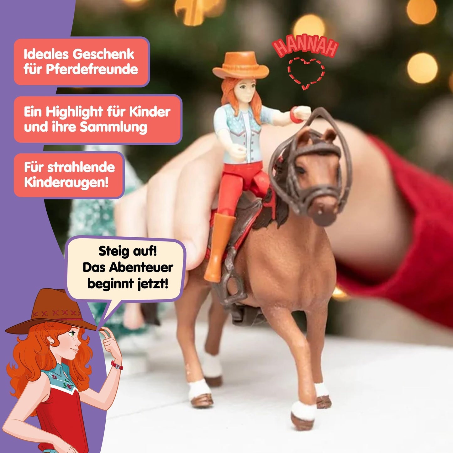 SCHLEICH Horse Club | Hannah & Cayenne 42539 | posable girl figure | with horse accessories | great gift for girls and boys | horse toy for ages 5+ | 10 pieces | exclusive at Amazon